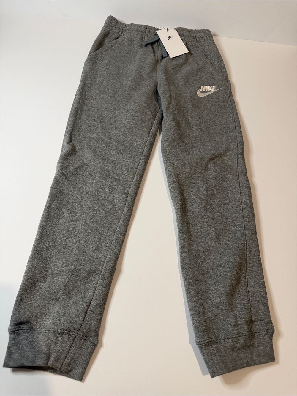 Nike Kids Gray Fleece Joggers with Logo size M